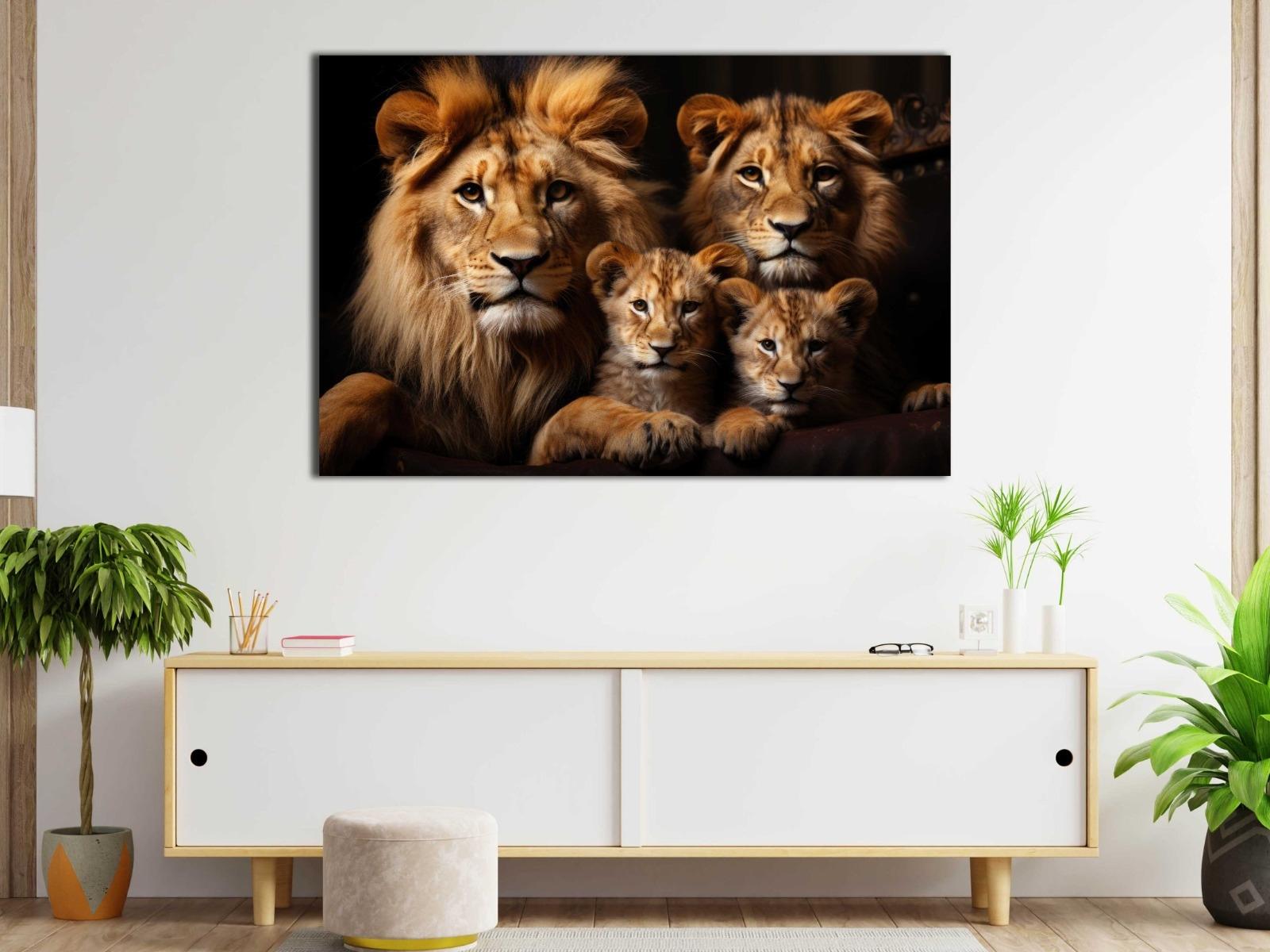 Lion%20Family%20-%20Laminasyonlu%20Kanvas%20Tablo