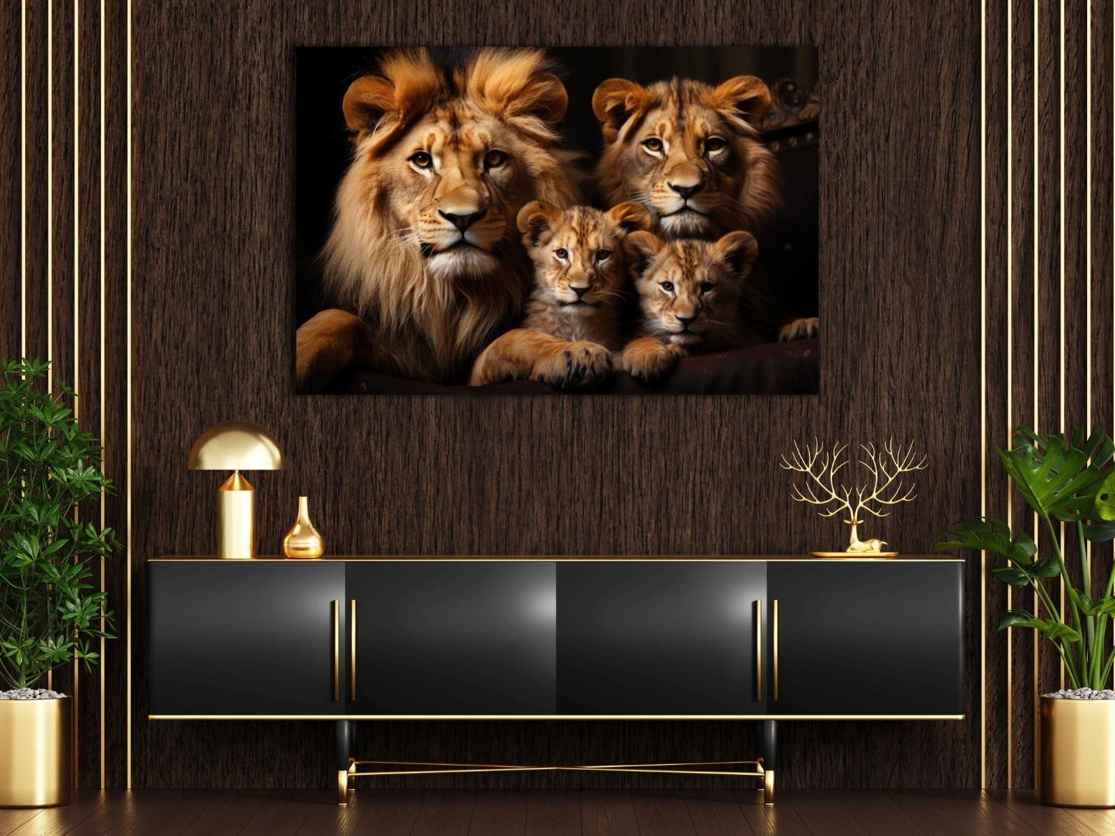 Lion%20Family%20-%20Laminasyonlu%20Kanvas%20Tablo